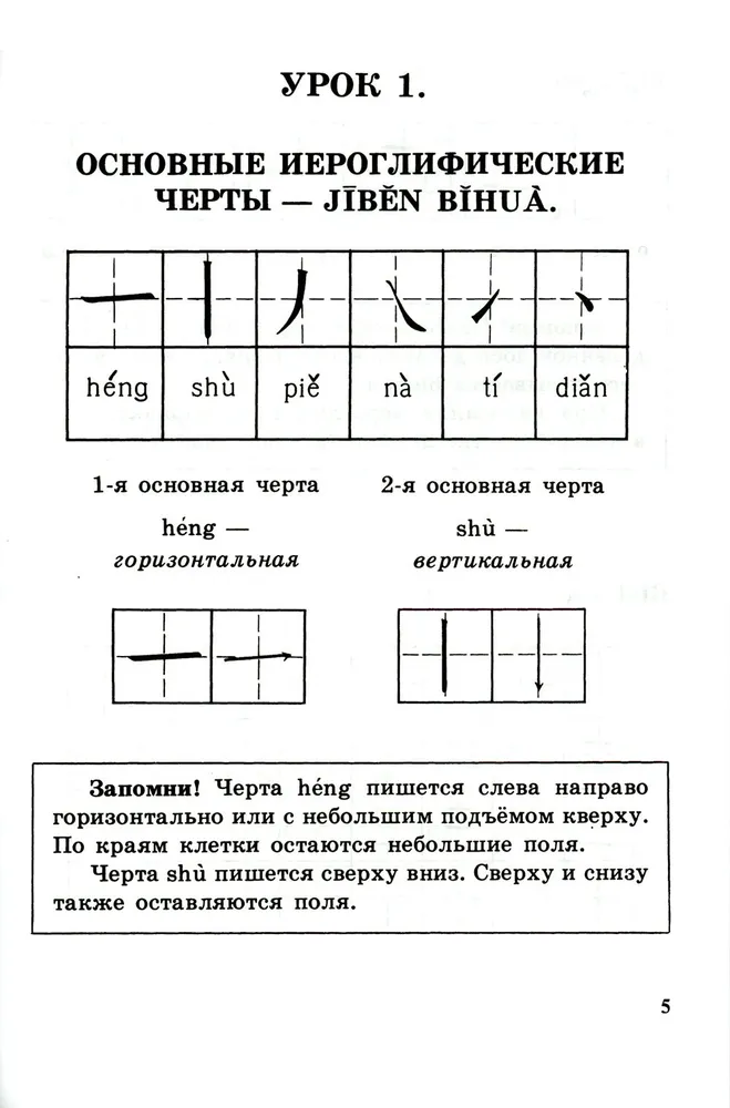 Writing Exercises on Chinese Hieroglyphic Writing. The First Stage of Learning