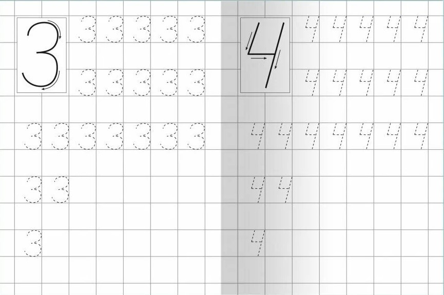 Notebook with Handwriting Practice Numbers