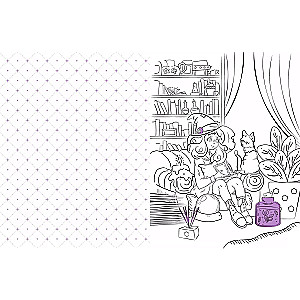 The Charming Witch and Her Kitten. Coloring Book