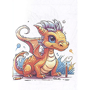 Little Dragons. Color in 5 minutes with blue design