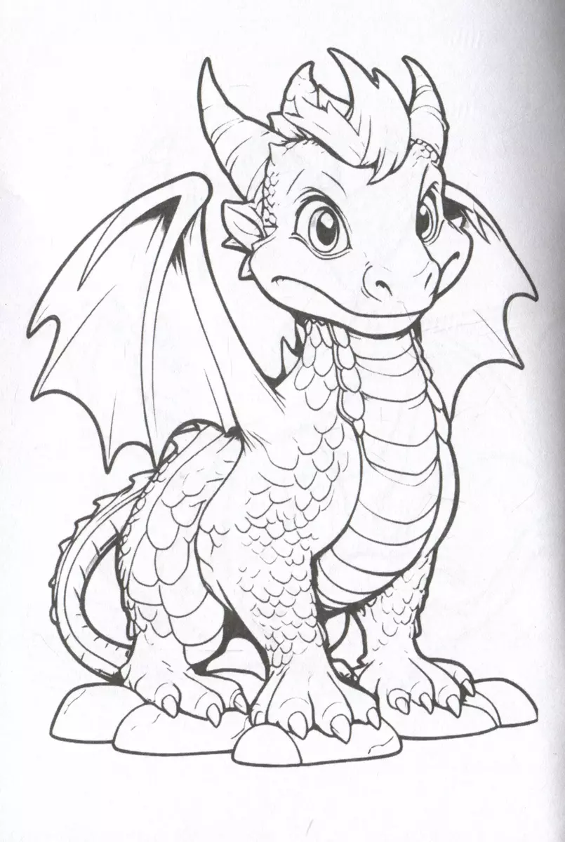 Little Dragons. Color in 5 minutes with blue design