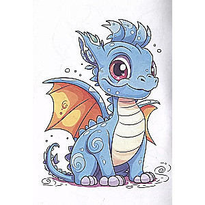 Dragons. Color in 5 minutes with orange design