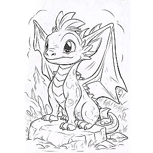 Dragons. Color in 5 minutes with orange design