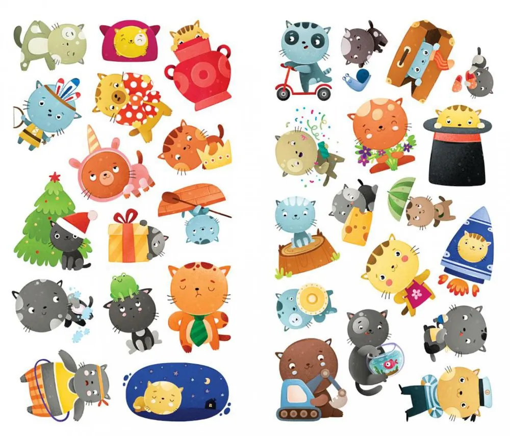 Sticker Alphabet. Kittens