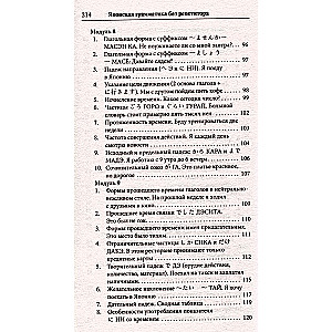 Japanese Grammar Without a Tutor. All Complexities in Simple Schemes