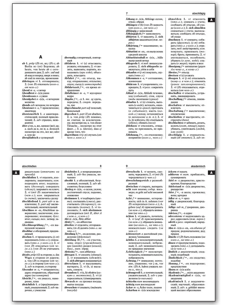 School German-Russian, Russian-German Dictionary of 15000 Words