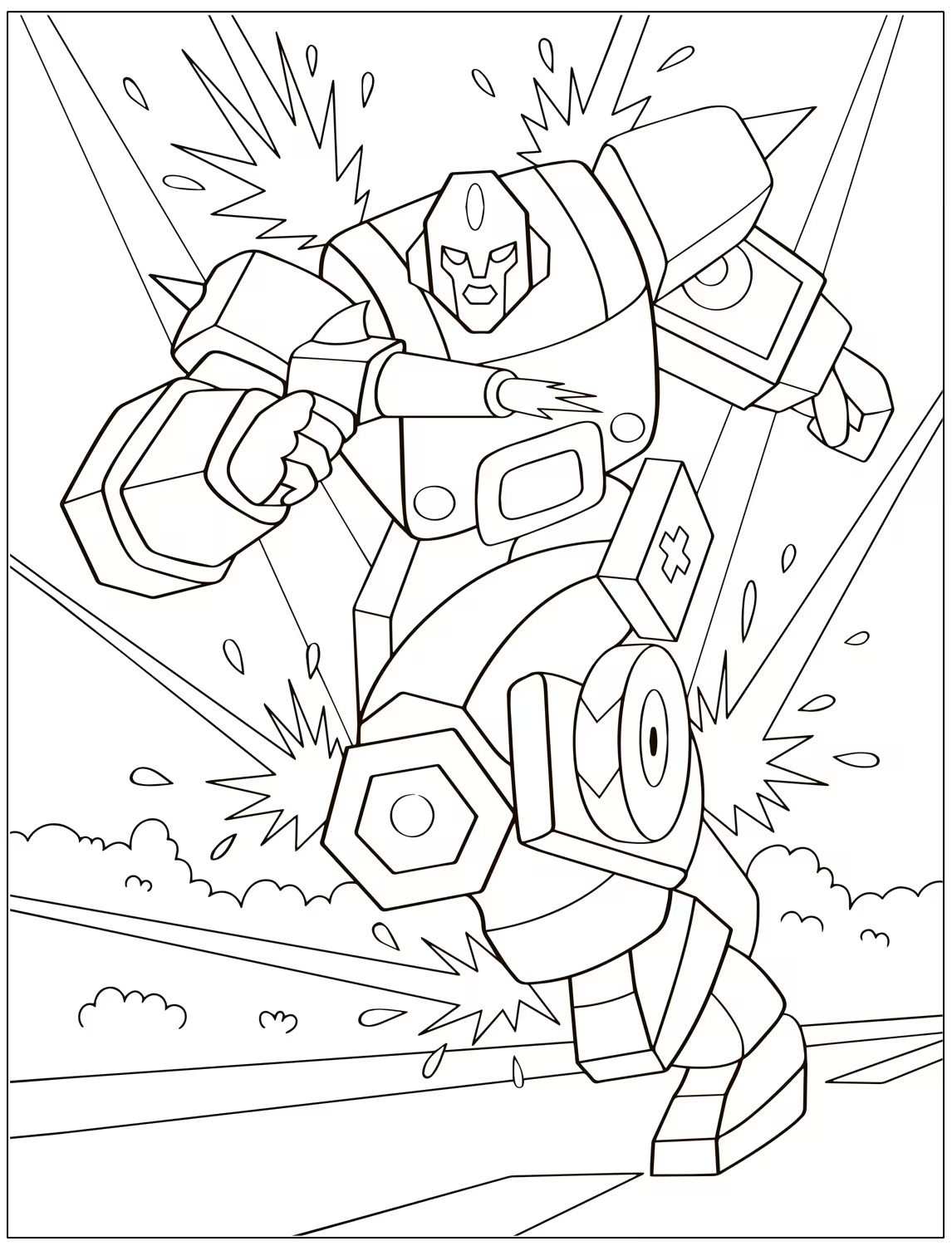 Coloring Book. Robots
