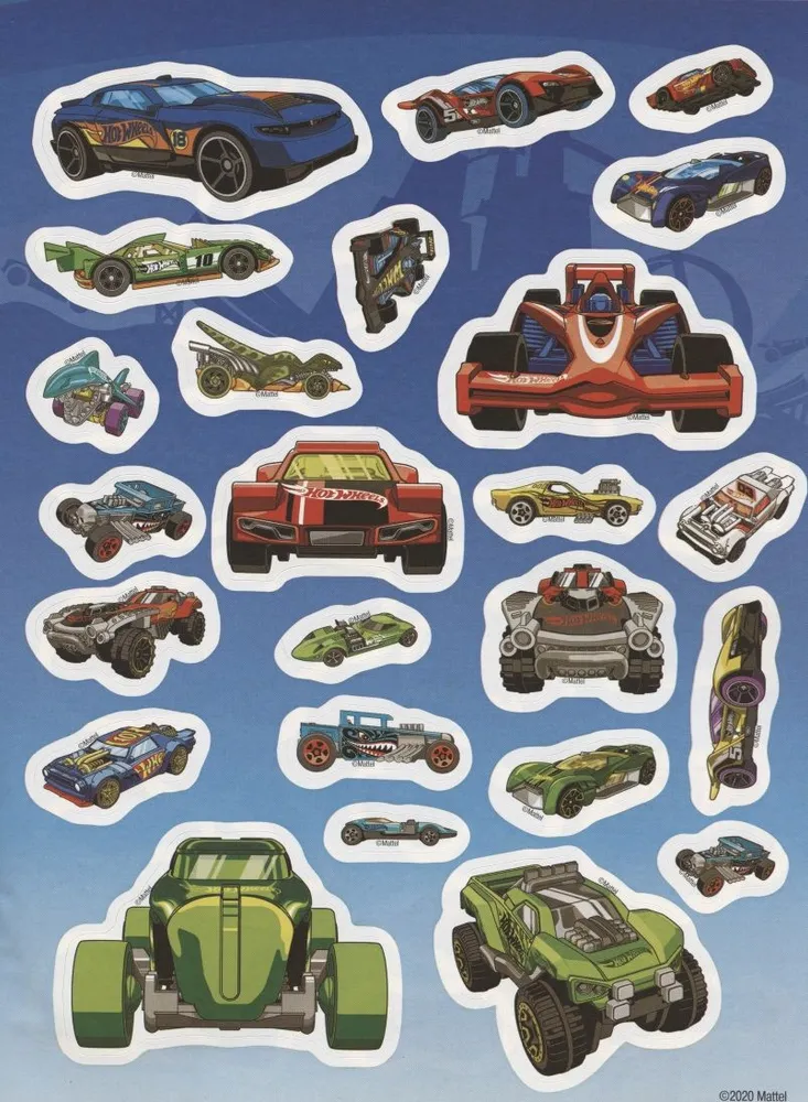 Hot Wheels. Reusable Stickers