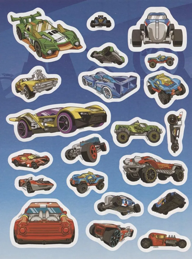 Hot Wheels. Reusable Stickers