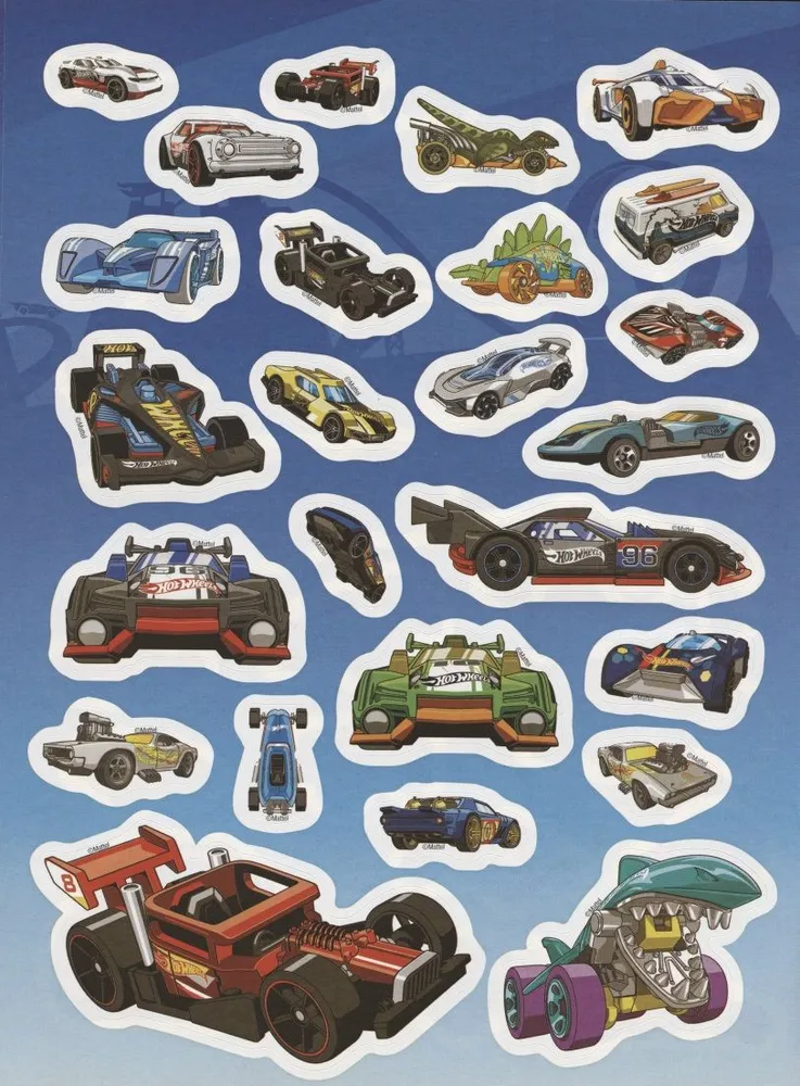 Hot Wheels. Reusable Stickers