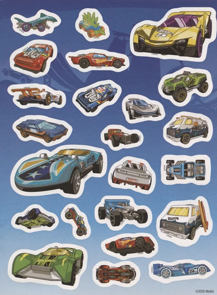 Hot Wheels. Reusable Stickers