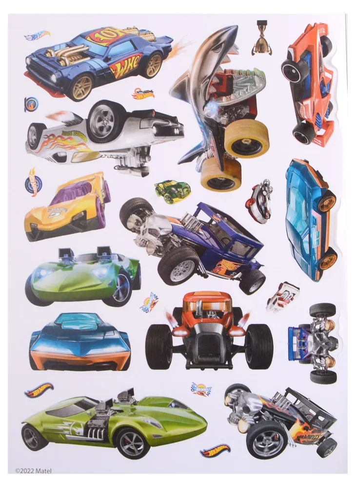 Hot Wheels. Street Racing. Reusable Stickers