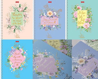 Notebook Floral dreams 4 designs in the block