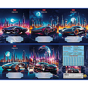 A5 Notebook Futuristic cars (grid)