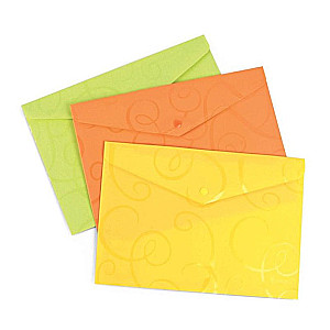 A4 Folder with Button BAROCCO (orange)