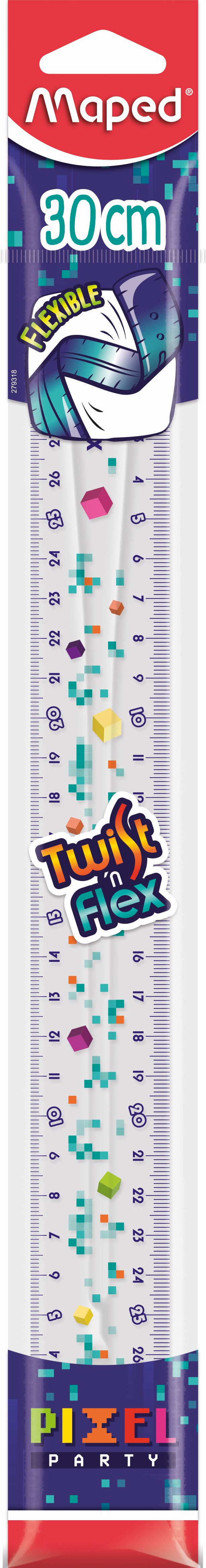 30 cm Ruler MAPED Twist'n Flex Pixel Party