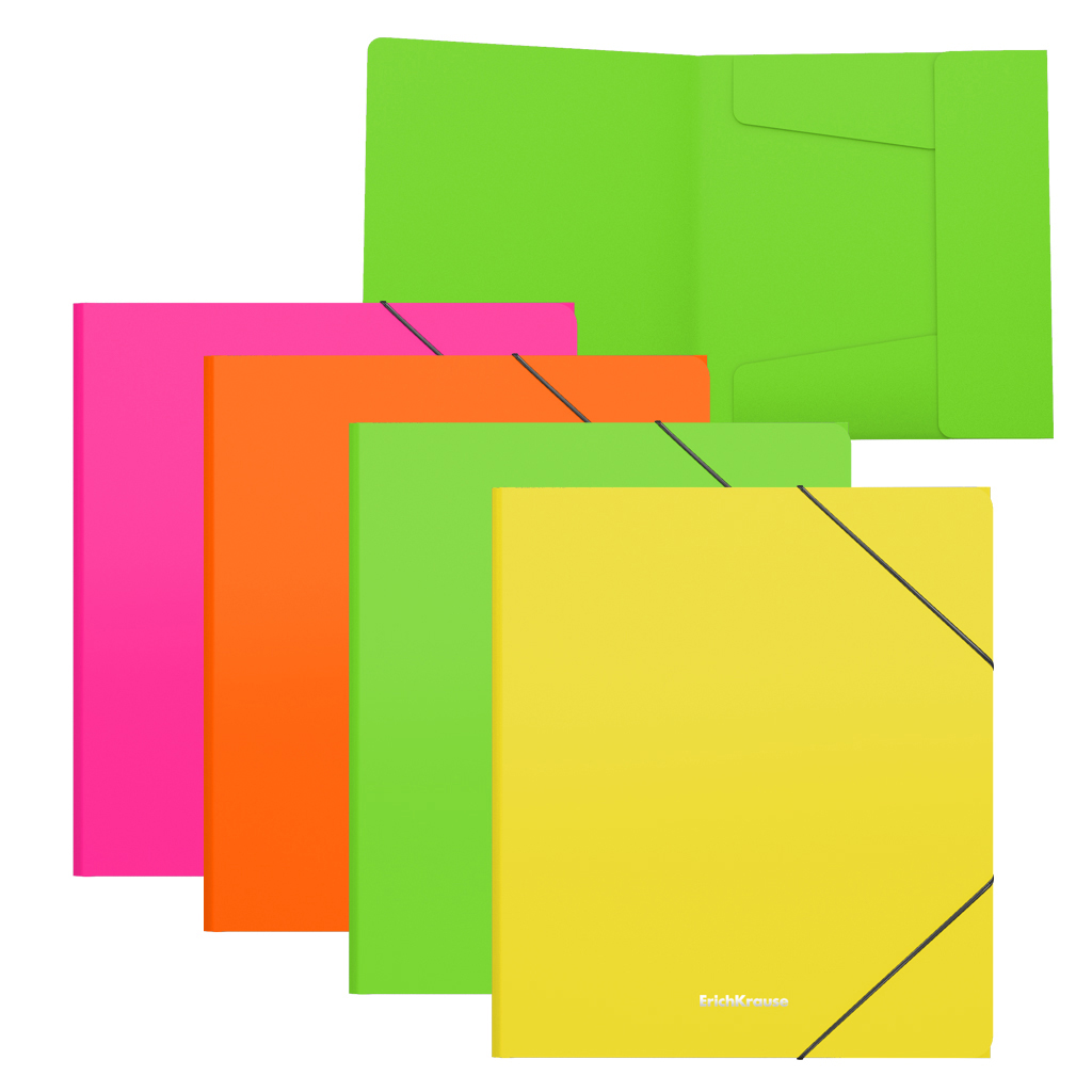 A5+ Folder with Rubber Bands ErichKrause Matt Neon (mix of colors)