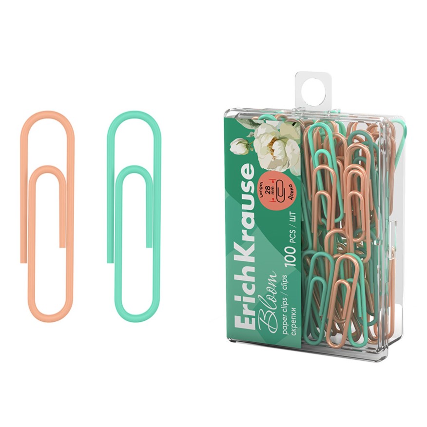 ErichKrause Pastel Bloom Paper Clips, 28 mm