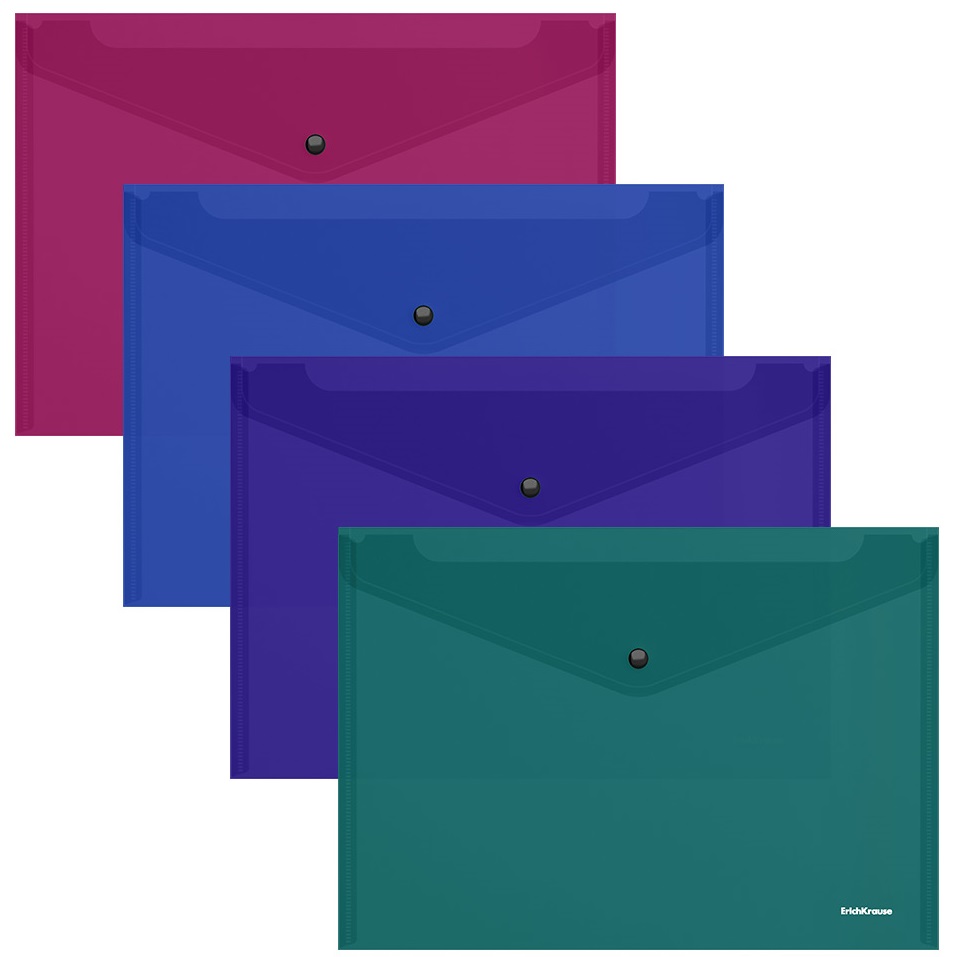 A5+ Envelope Folder with Button ErichKrause Glossy Vivid (Mix of Colors)