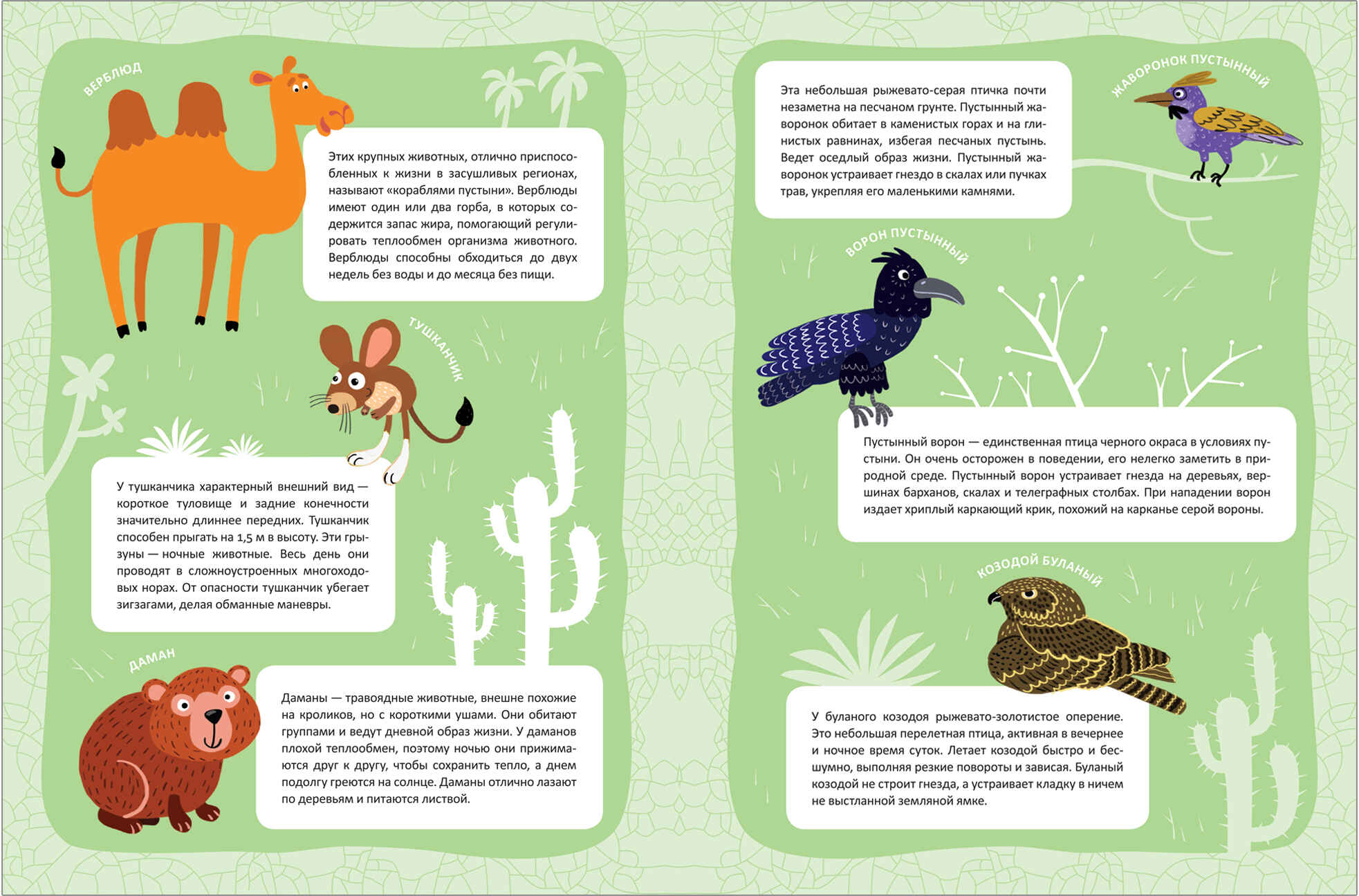 In the animal world. Sultry desert. Panorama book with stickers
