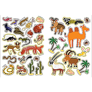 In the animal world. Sultry desert. Panorama book with stickers