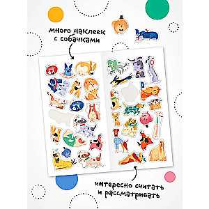 Cats and dogs. Educational stickers. Counting to 20 with stickers. Dogs