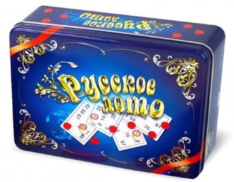 Russian Lotto in a Tin Box - Blue Casket