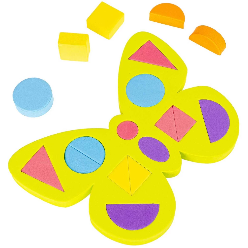 Soft figured puzzle Butterfly. Studying shapes