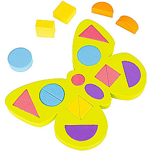 Soft figured puzzle Butterfly. Studying shapes