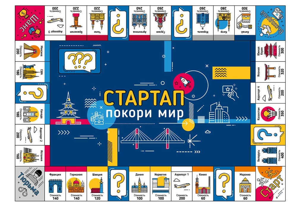 Настольная экономическая игра для большой компании - Стартап. Покори мир
