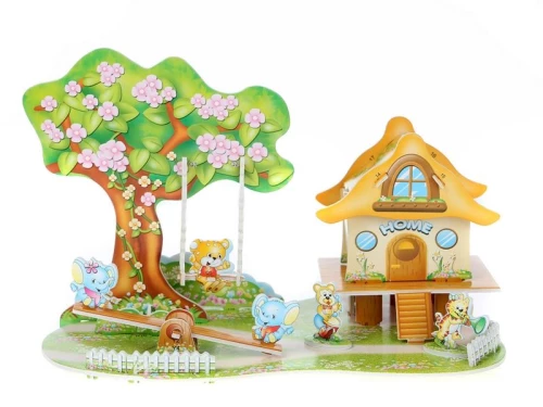 Puzzle made of foam cardboard - Cartoon Paradise, 3D