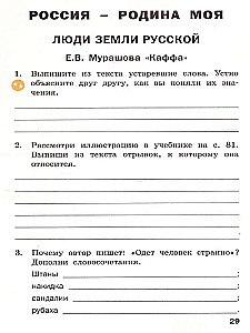 Literary reading in the native Russian language. Workbook. 4th grade