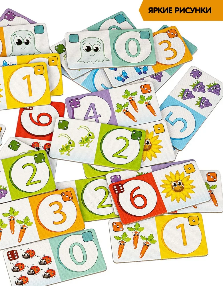 Board game Dominoes. Numbers