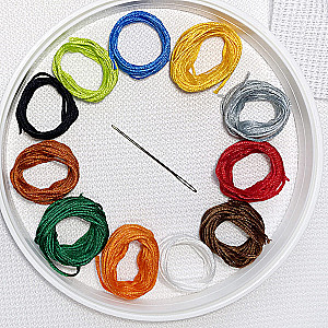 Cross stitch kit with hoop, needle and frame Kitten