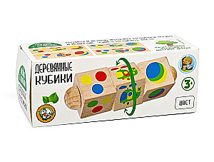 Drewniane kostki na osi - Kolor