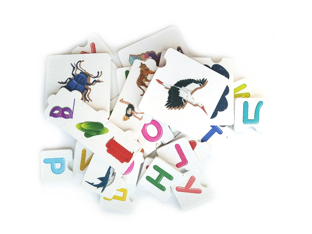 Puzzle drewniane - Układaj i czytaj