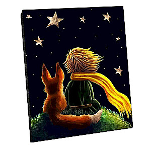 Numbered painting on black canvas 50x40 cm The Little Prince