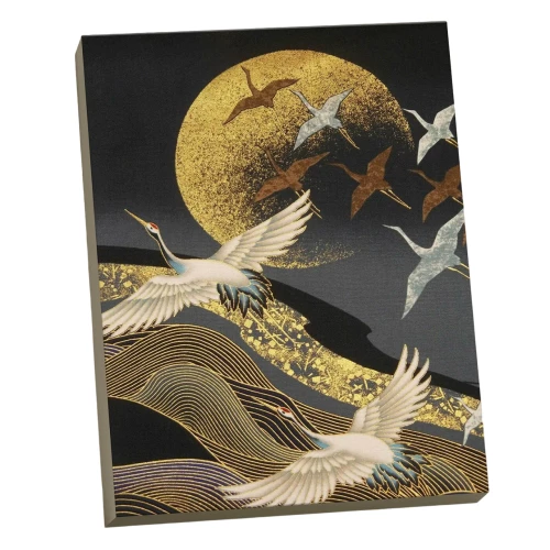 Paint by numbers with gold leaf (40x50) Flight of Cranes