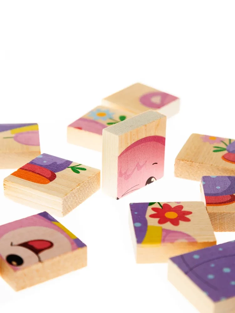 Drewniane puzzle Miś. 12 elementów