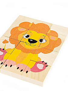 Drewniane puzzle dla maluchów Lwiątko. 12 elementów