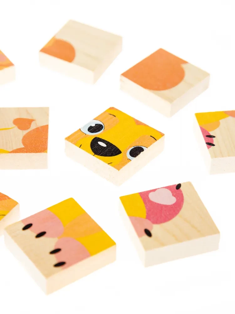 Drewniane puzzle dla maluchów Lwiątko. 12 elementów