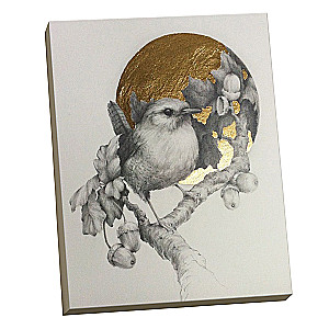 Molly Numbered Painting with Gold Leaf 40x50 Bird