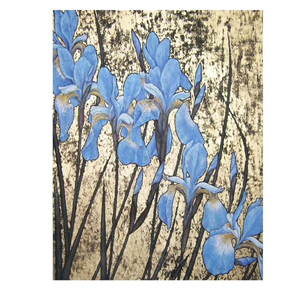 Molly number painting with gold leaf 40x50 Stunning Irises