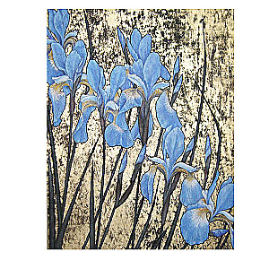 Molly number painting with gold leaf 40x50 Stunning Irises