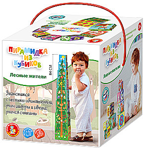 Developing pyramid of blocks Forest inhabitants 8 in 1