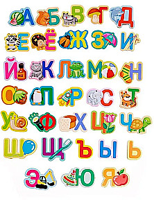 Educational Game Wooden Alphabet in Pictures