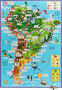 Board Game with Tokens Around the World. South America