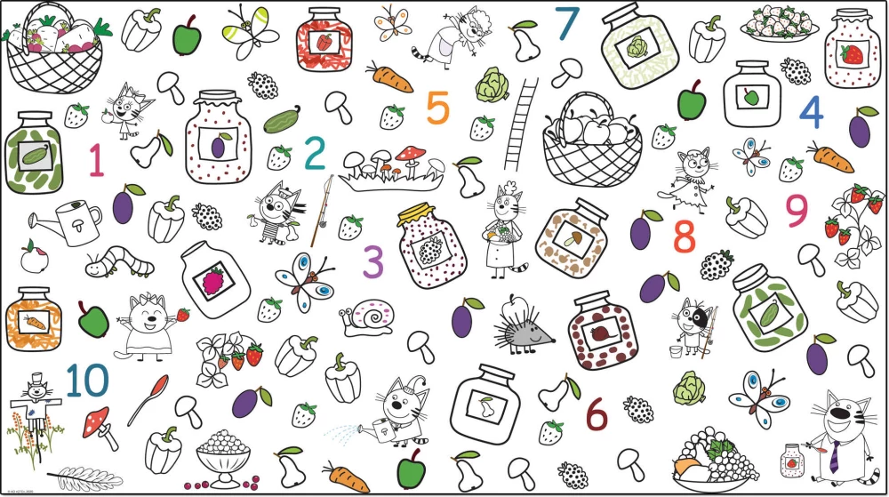 Three Cats. Coloring Game. Jam in the Basement