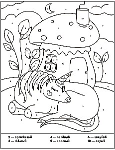 Coloring by Numbers. Unicorns. Fairytale Life