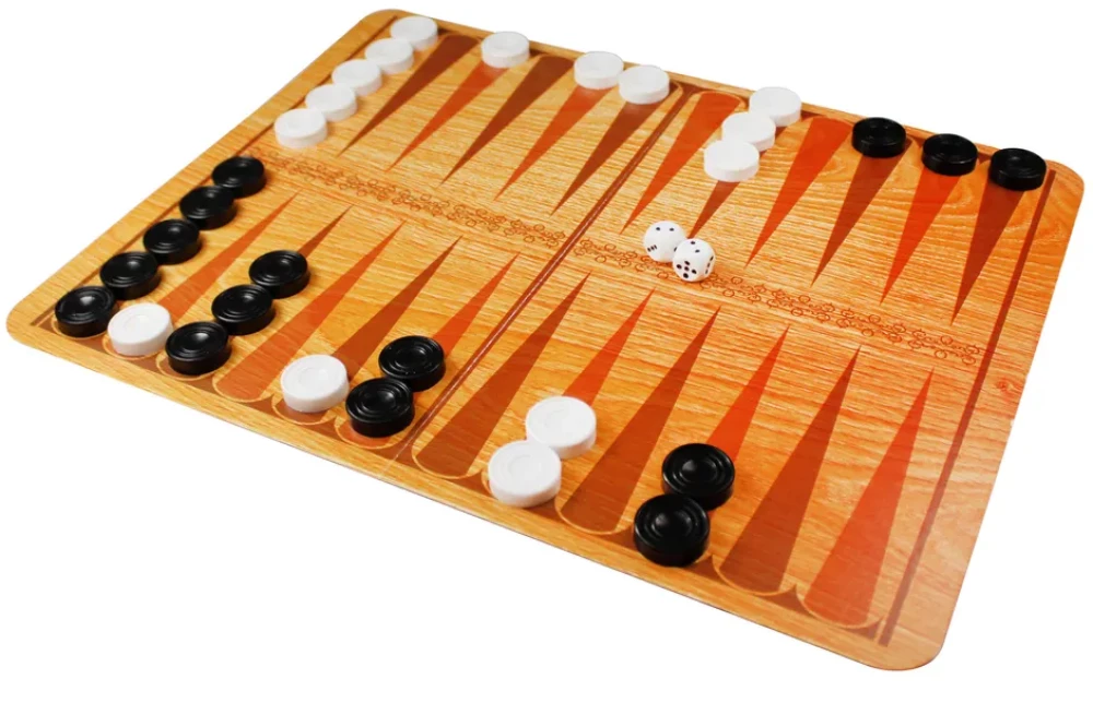 Classic Board Game Checkers-Backgammon